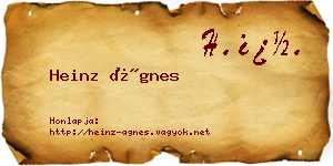 Heinz Ágnes névjegykártya